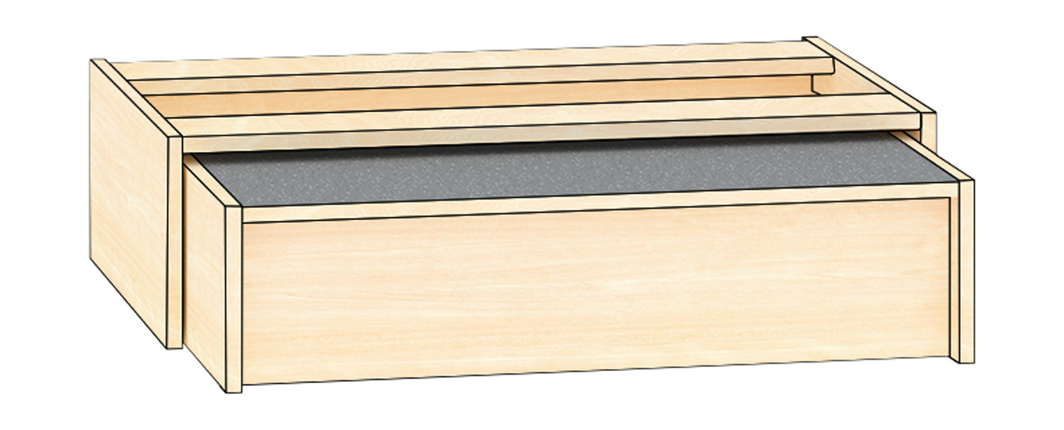 Podest für Unterschränke Hort Breite 90 cm, Ahorn