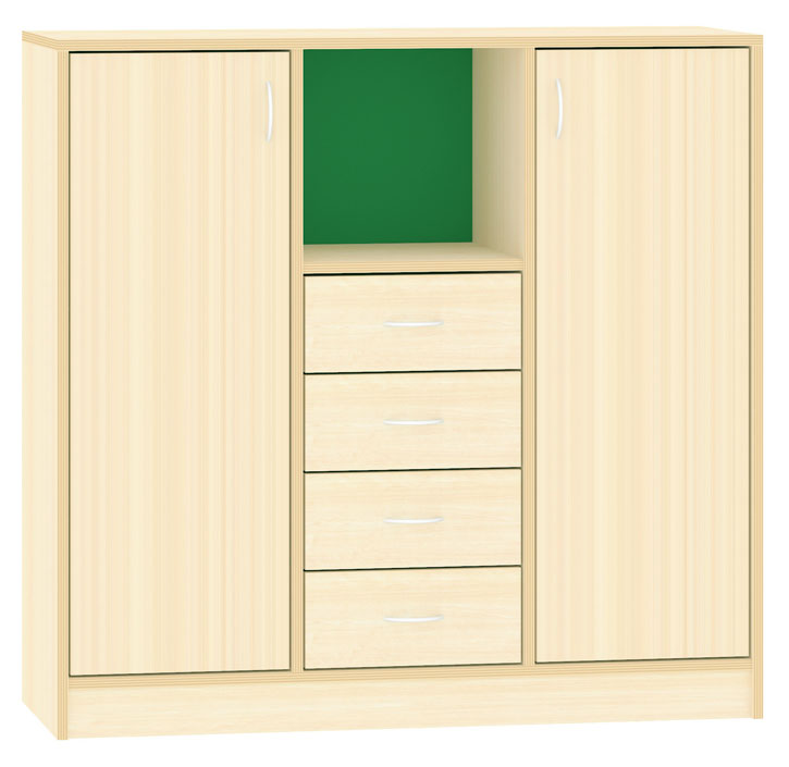 Hochschrank mit Türen und Schubkästen, Breite 125 cm