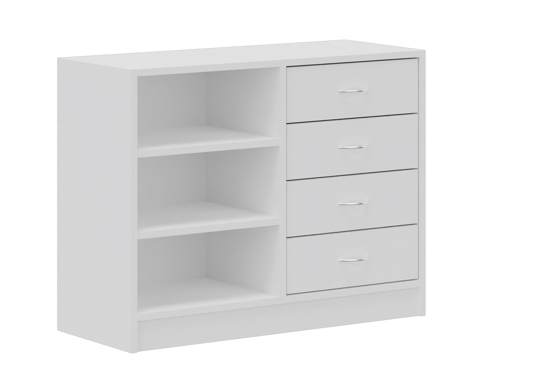 Schrank mit 4 Schubkästen und Regalteil, Breite 100 cm