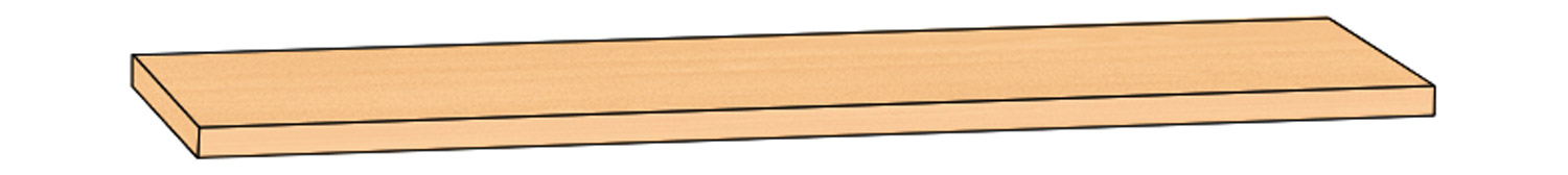 Tablarboden 100 cm Breit, Buche