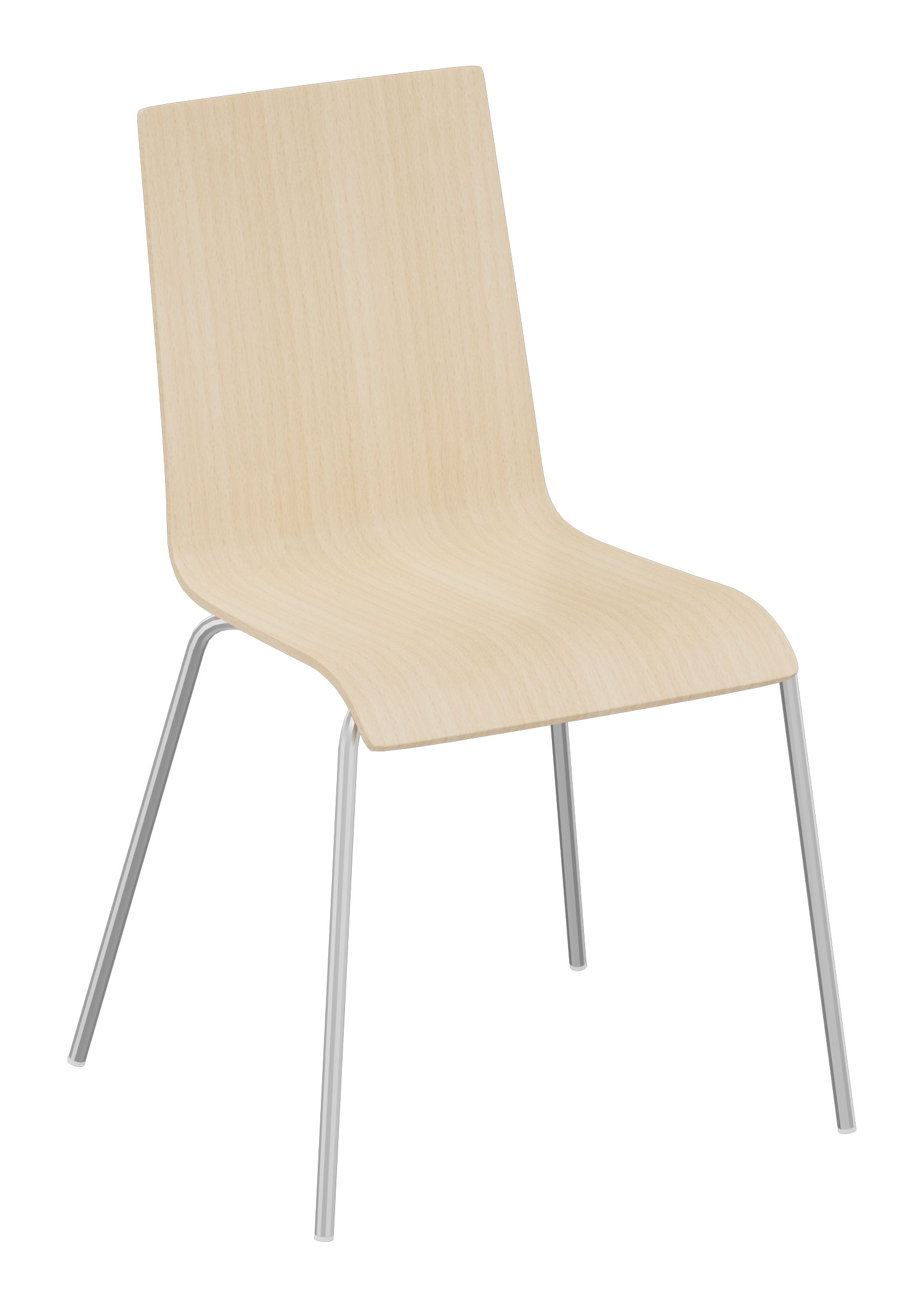 Holzstuhl Joy Café mit grauem Gestell Ahorn Optik