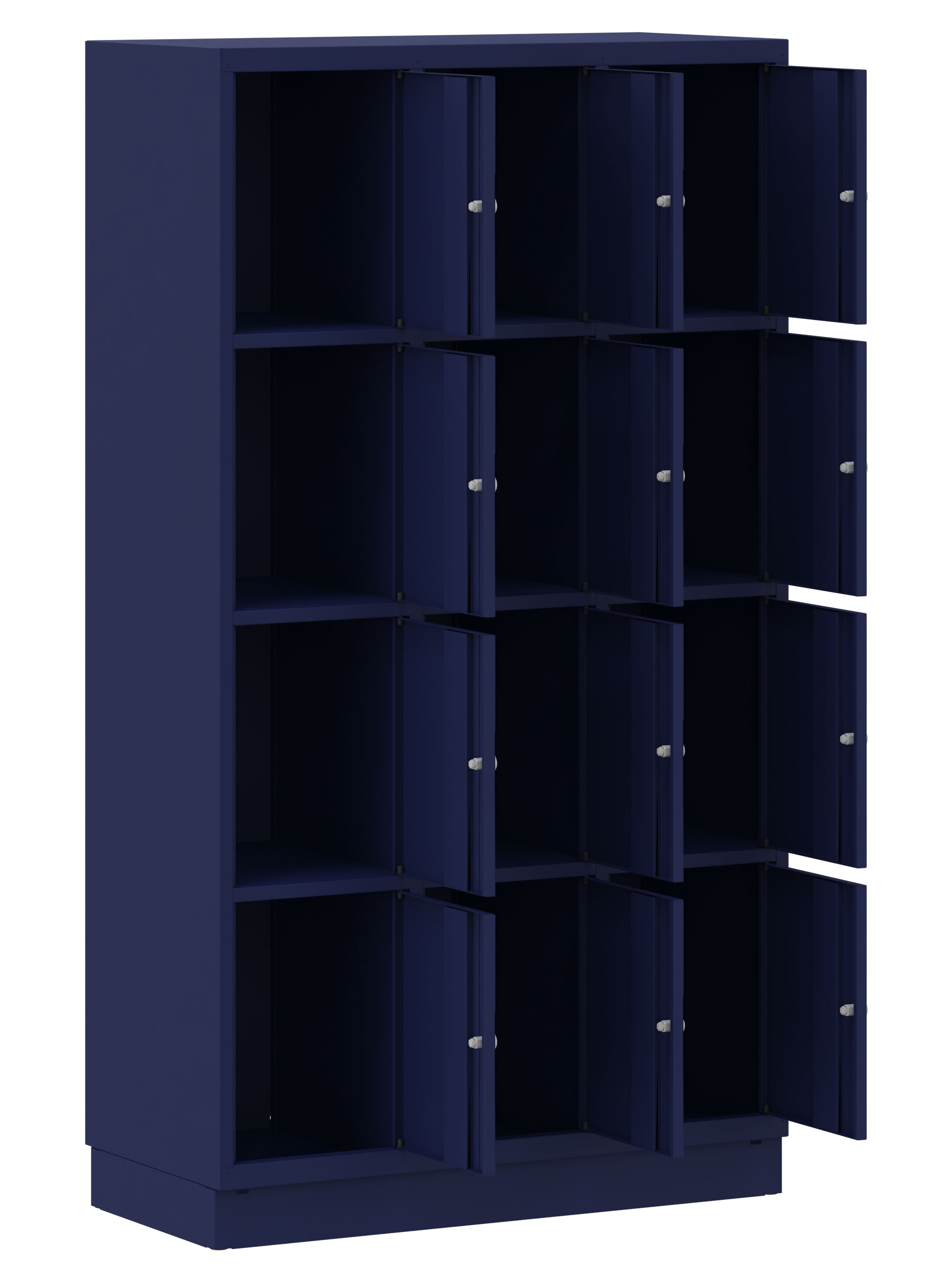 Schultaschenschrank 3x4 Fächer dunkelblau