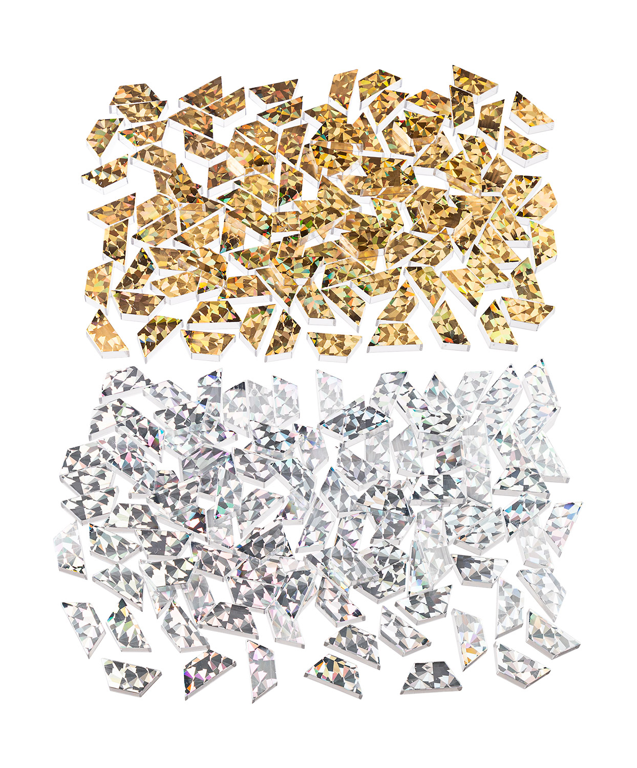 Glitzer Prismo und Trapeze Trapeze gold/silber