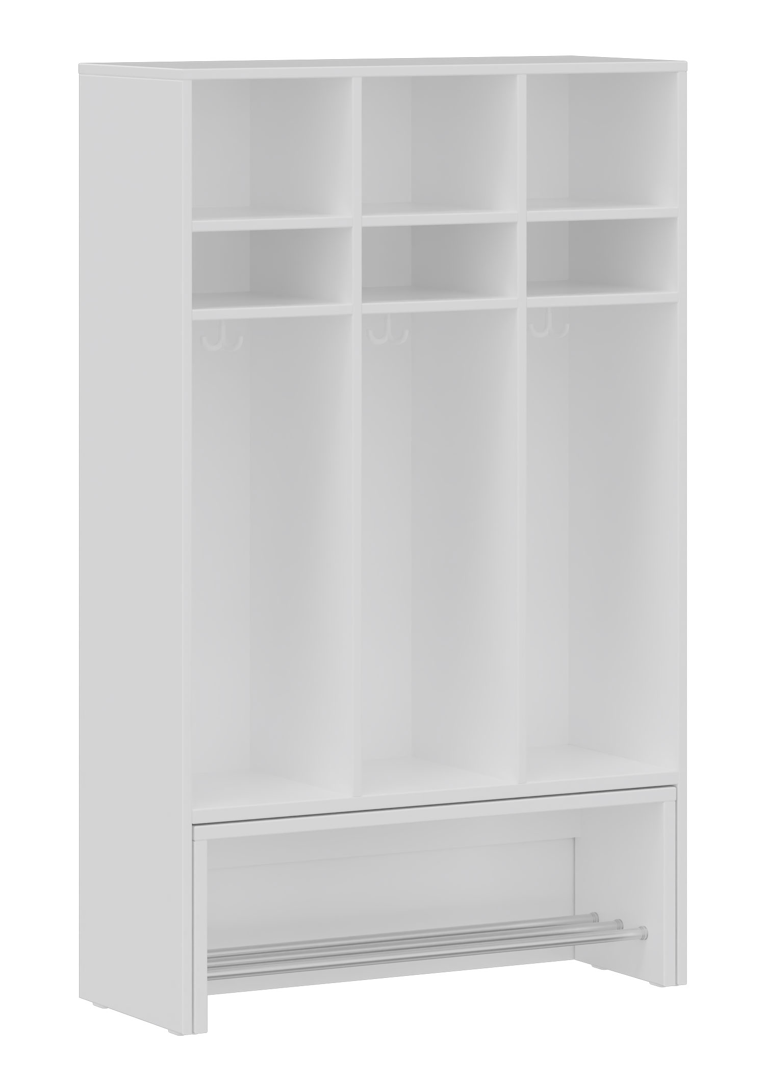 hej Garderobe mit Ausziehbank B mit 30,8 cm Fachbreite Größe 3, 3 Schrankfächer