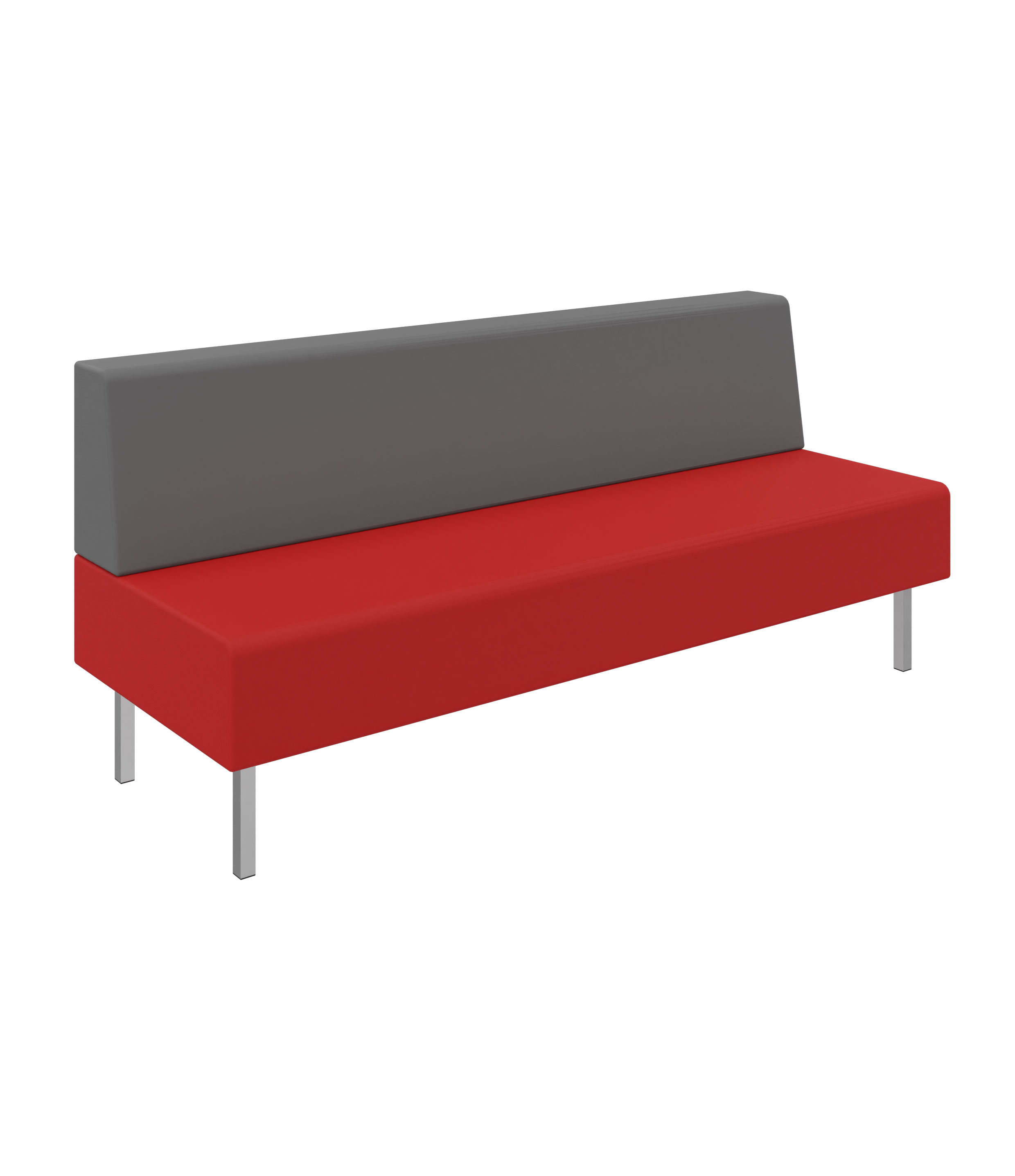 Litti Bank 3-Sitzer SOFTSKIN rot / grau