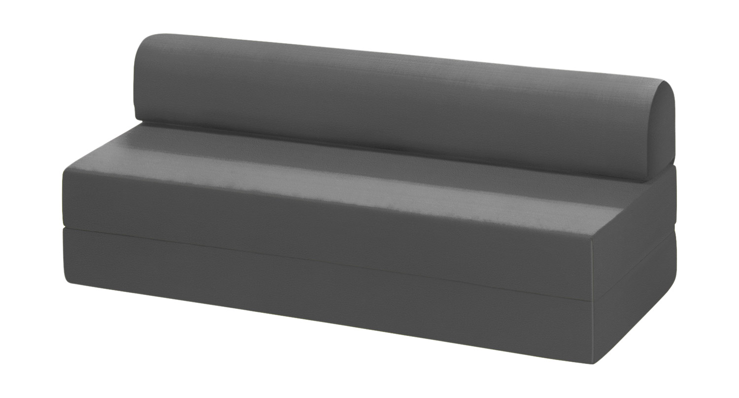 Klapp-Couch Softskin grau