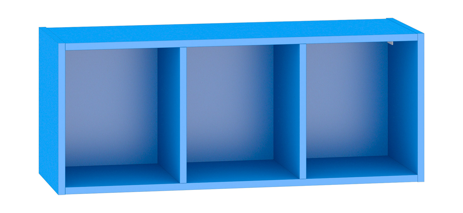 Hängeregal 2 Mittelseiten Breite 100 cm, blau