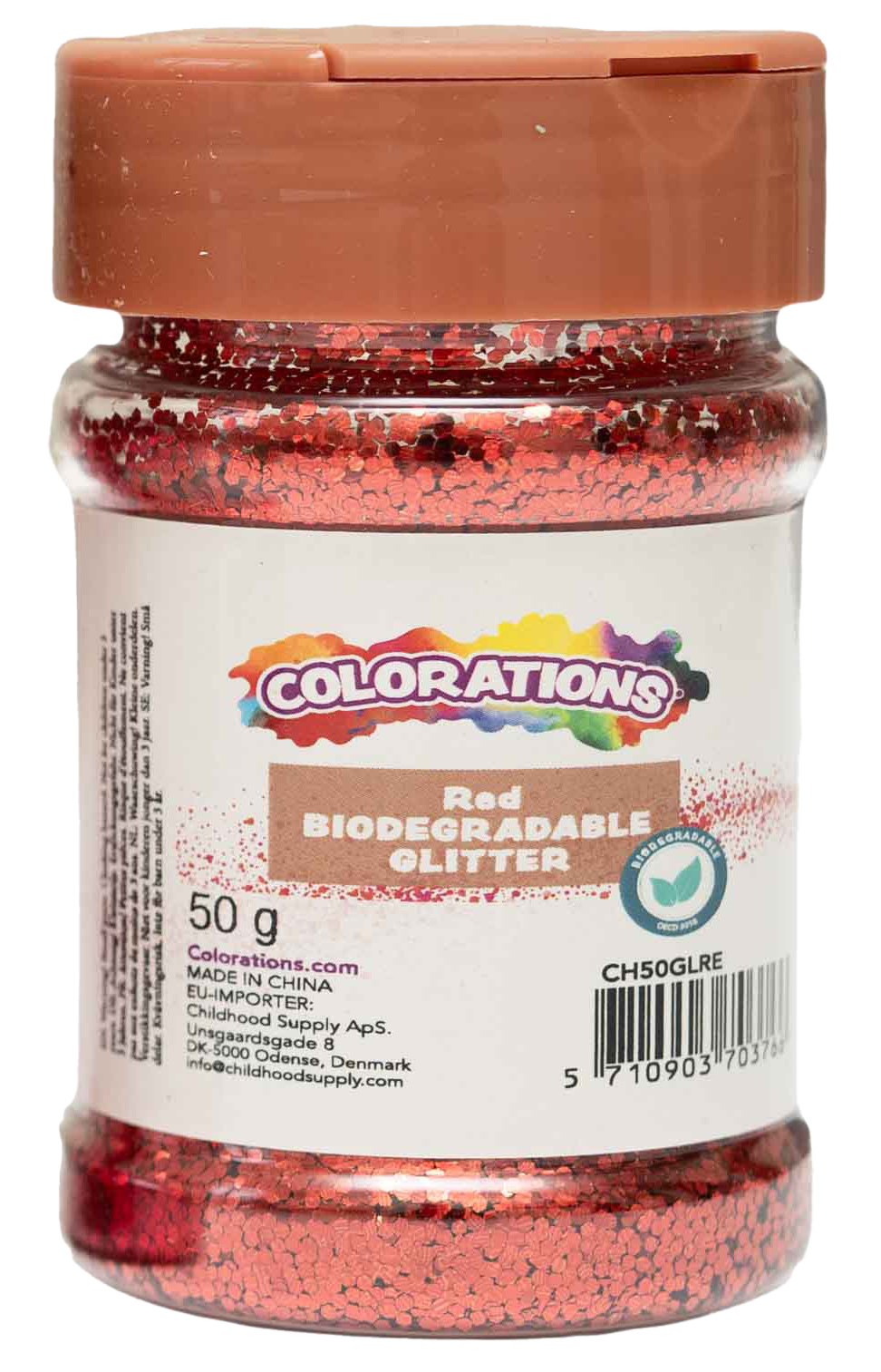 Glitter, biologisch abbaubar rot