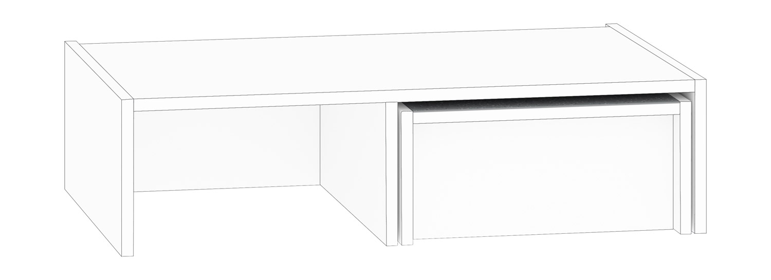 Podest für Eckschrank Ecke links, weiß