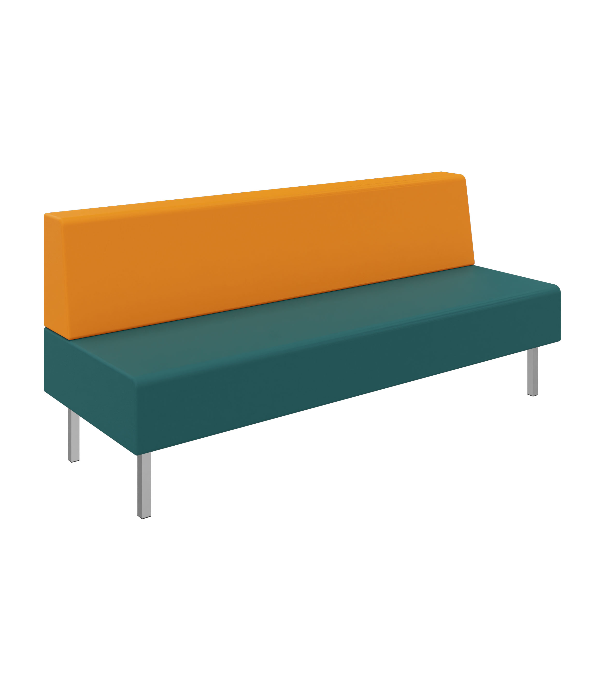 Litti Bank 3-Sitzer SOFTSKIN petrol / orange