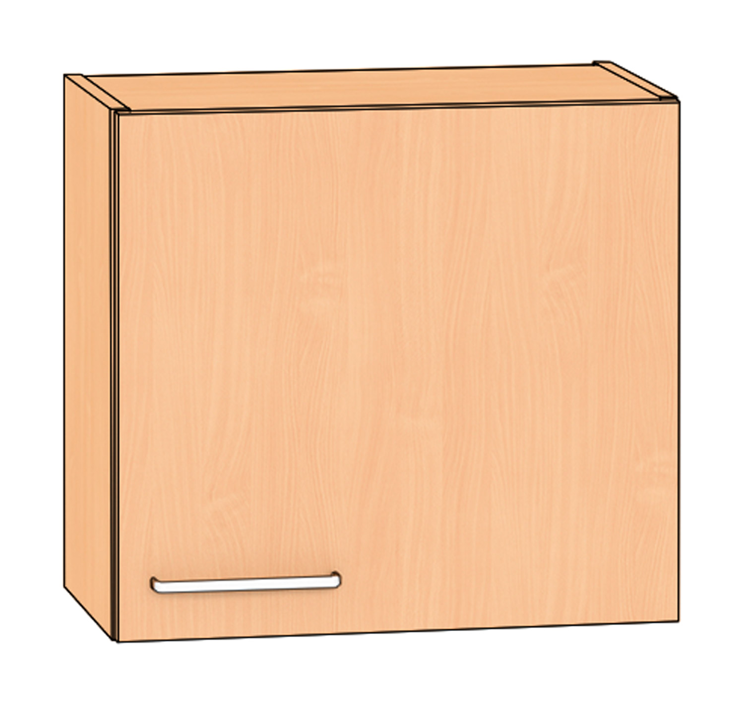 Hängeschrank Breite 60 cm, Türanschlag rechts, Buche