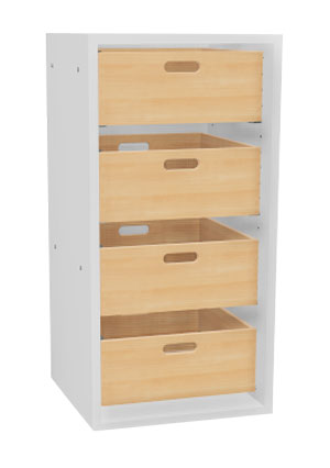 Container schmal mit 4 Materialkästen Container schmal mit 4 Materialkästen