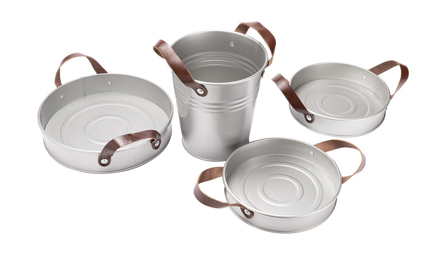 Metalleimer -und Pfannenset Metalleimer -und Pfannenset