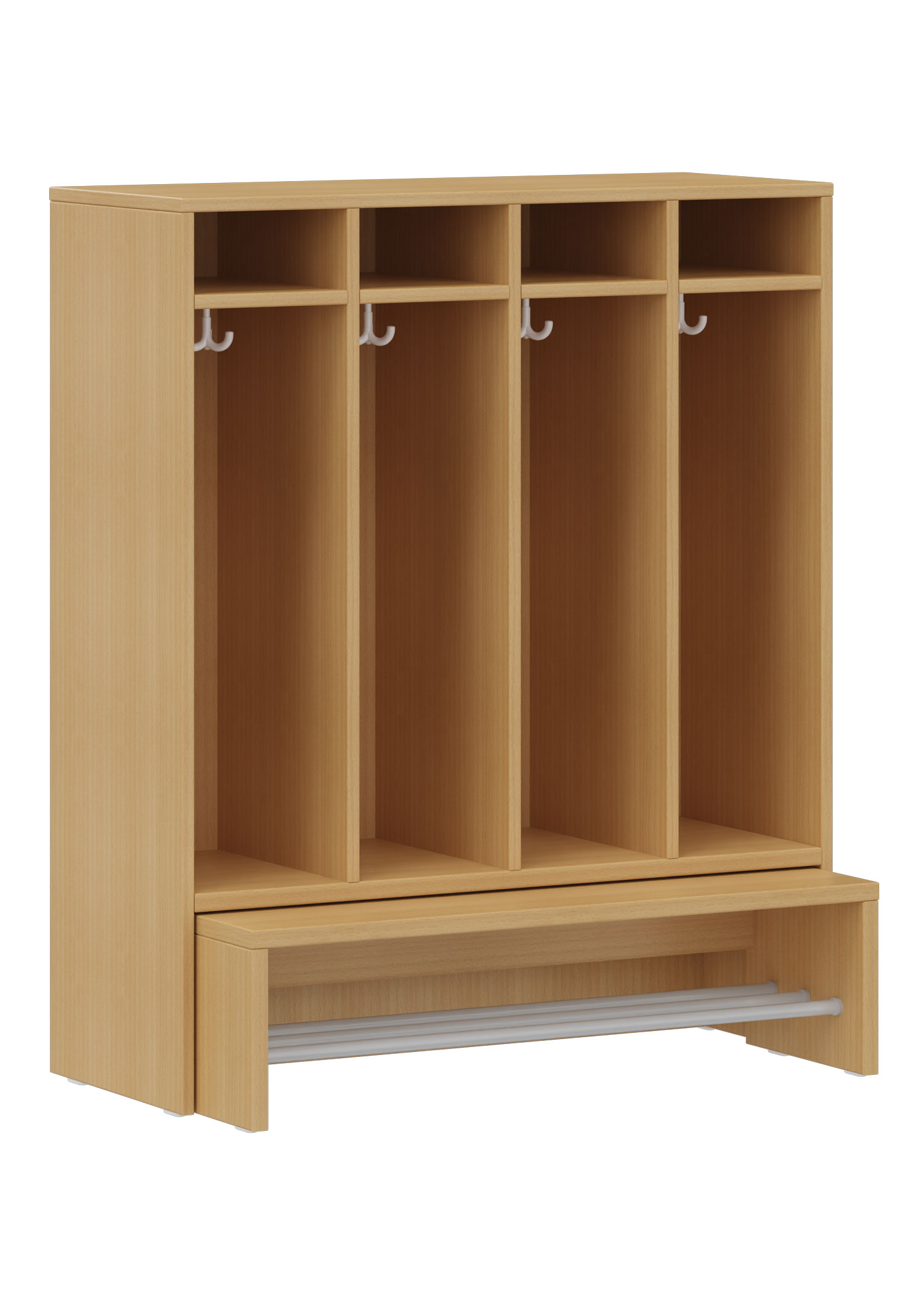 hej Garderobe mit Ausziehbank B mit 22,6 cm Fachbreite Größe 1, 4 Schrankfächer