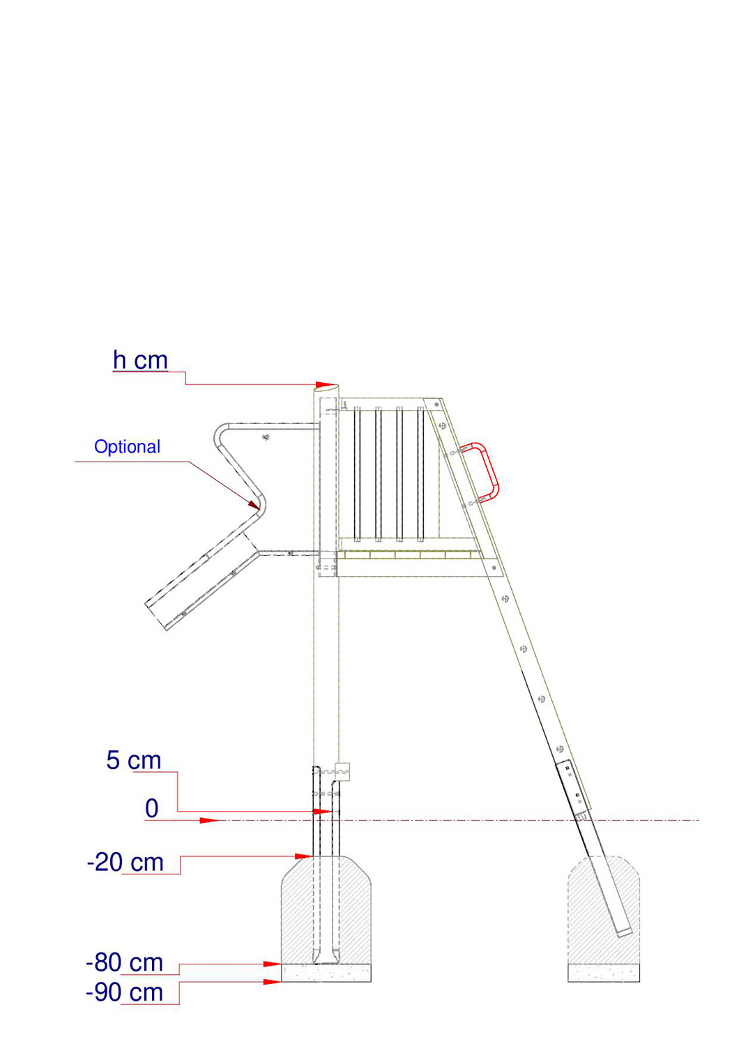 Naturholzaufgang PH 150 cm