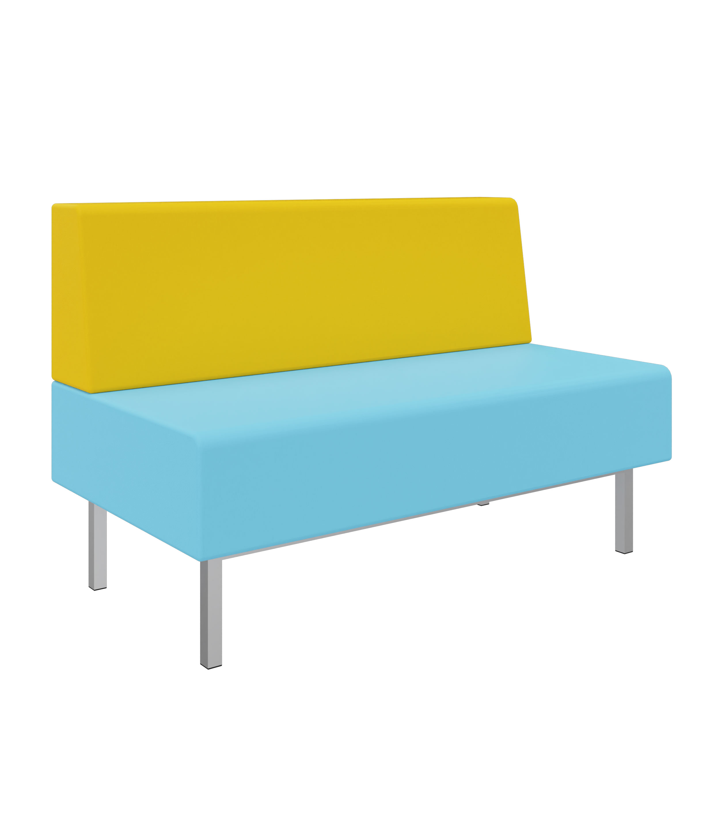 Litti Bank 2-Sitzer SOFTSKIN eisblau / gelb