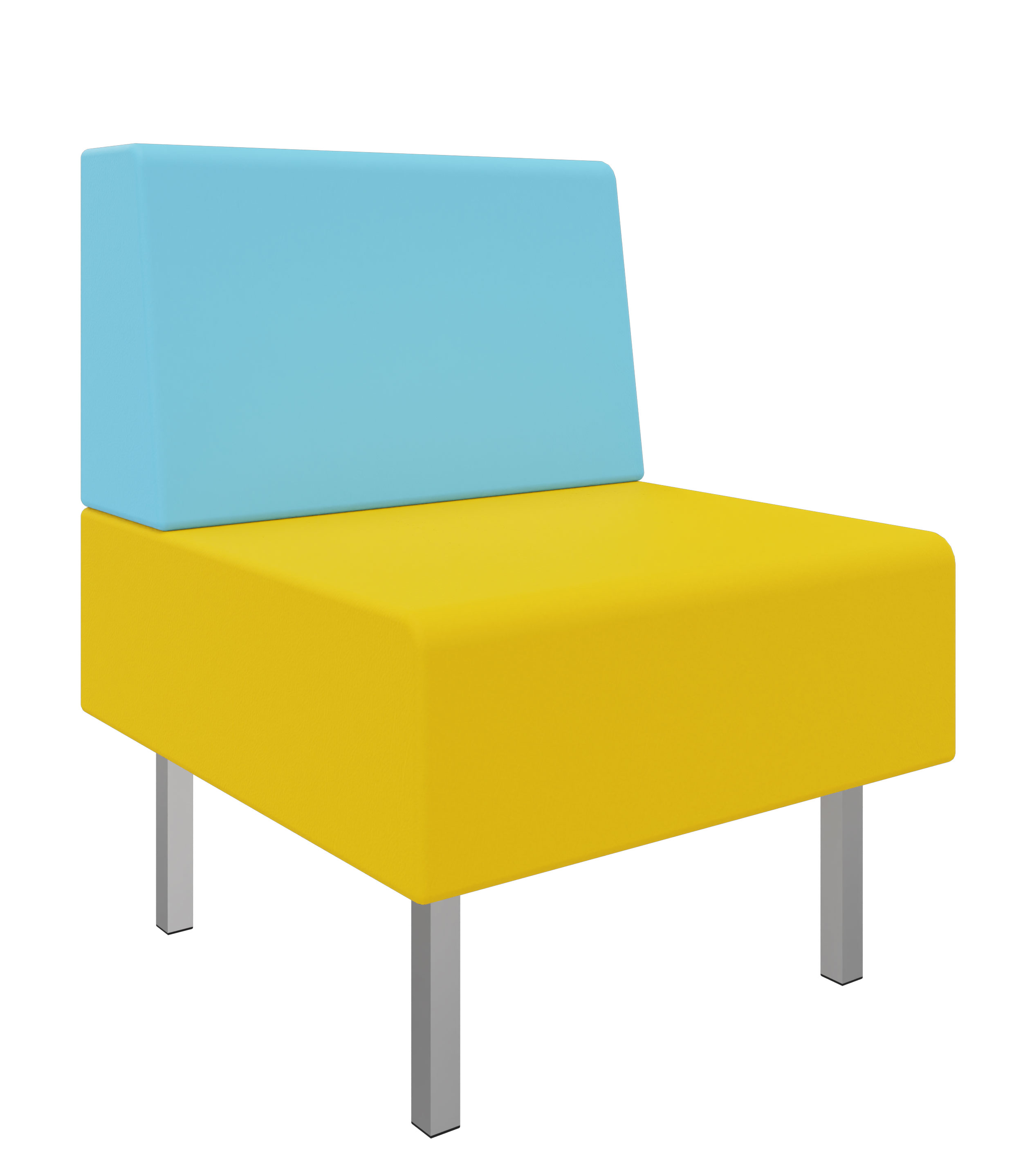 Litti Sessel SOFTSKIN gelb / eisblau