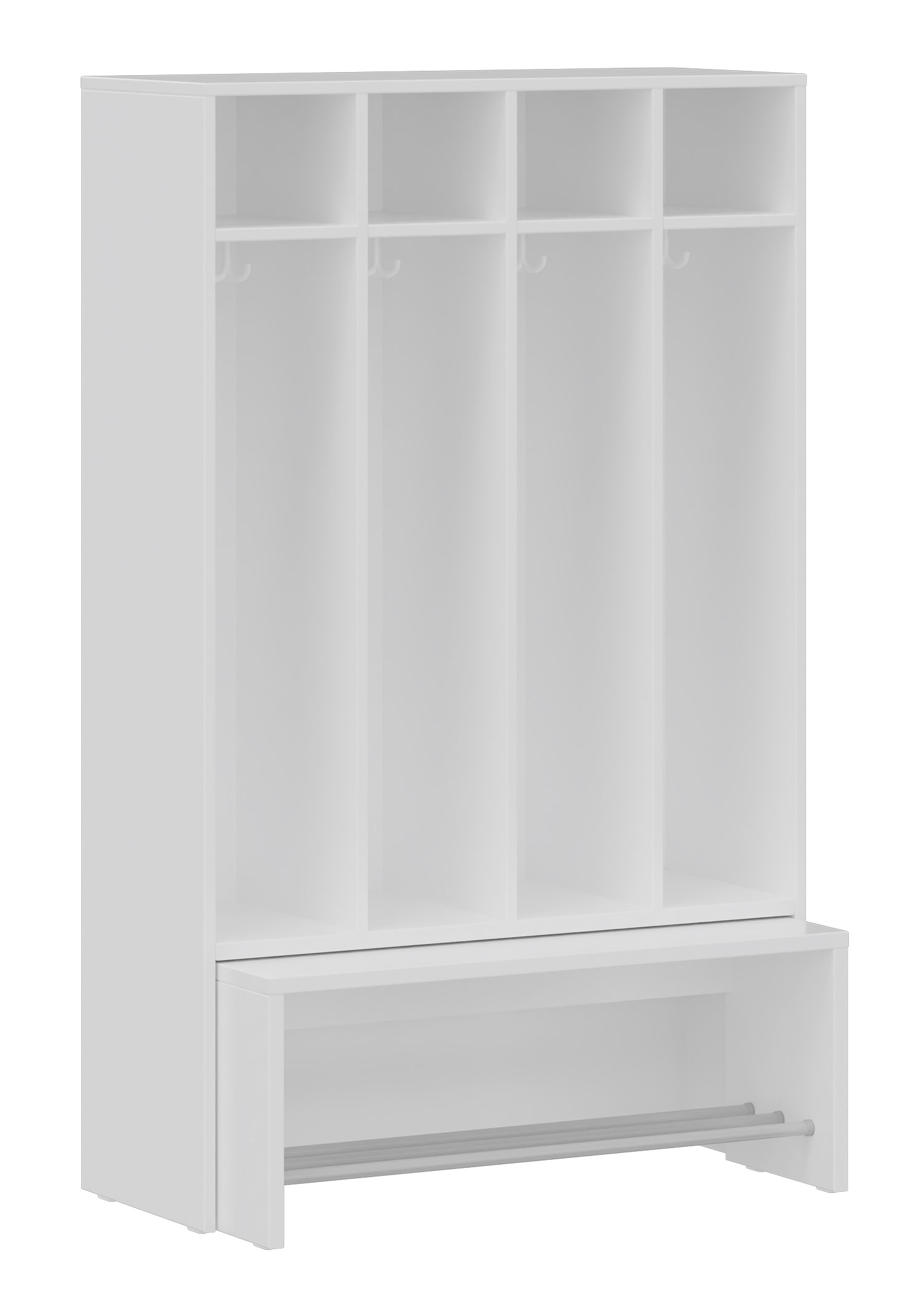 hej Garderobe mit Ausziehbank B mit 22,6 cm Fachbreite Größe 4, 4 Schrankfächer